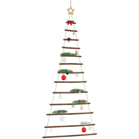 Árbol de Navidad colgante con estrella en la punta, 86 x 180 cm, rama natural (1/5)