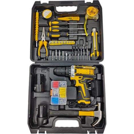 Perceuse Visseuse Sans Fil 12V, Perceuse Électrique 2 Vitesses avec 2 Batteries Lithium et Chargeur, Tournevis Électrique Multifonction pour Bricolage