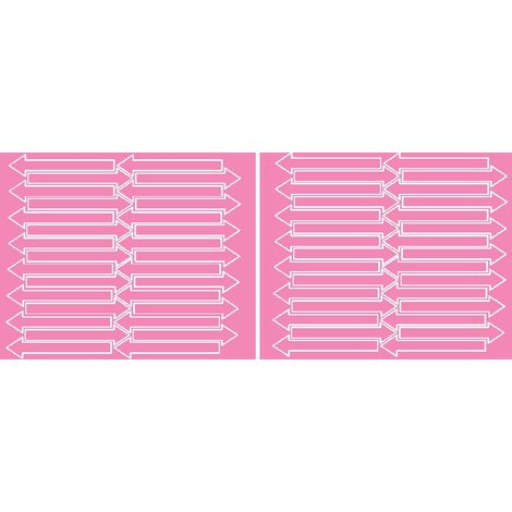 Adesivi a forma di freccia, 10x2 cm, 60 pezzi, rosa lucidi