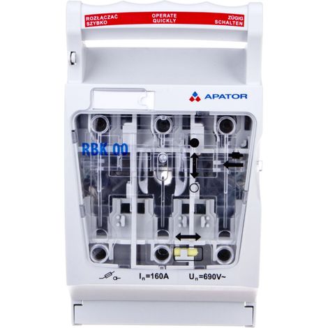 Interruttore sezionatore con fusibile 160A RBK 00 V /V-terminale 4-95mm2/ 63-823333-131