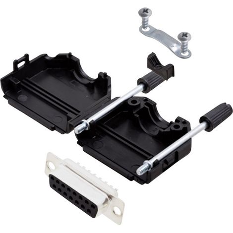 encitech DPPK15-BK-DBS-K 6355-0001-12 D-SUB Buchsenleisten-Set 180 ° Polzahl: 15 Lötkelch 1 Set