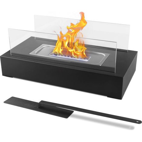Cheminée de table pour balcon, décoration, intérieur et extérieur, ambiance feu de camp, Noir (1/5)