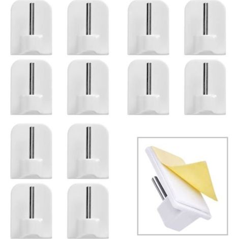 Tringle à Rideaux Extensible - Réglable - Blanc - Lot de 12 Crochets Adhésifs - Intérieur (1/4)