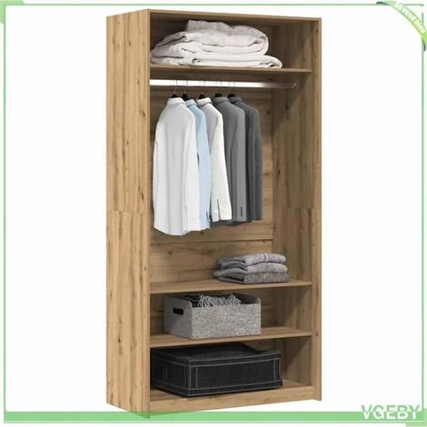 Garde-robe - 3318625 - chêne artisanal - bois d'ingénierie - 100 x 50 x 200 cm (1/5)