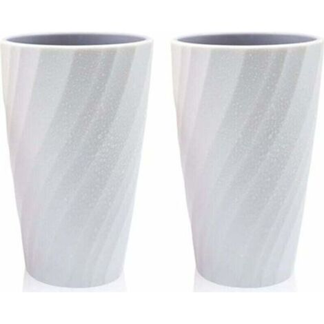 Lot de 2 gobelets de brosse à dents de salle de bain doux et incassables (blanc)