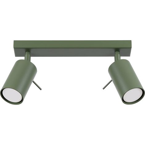 Plafonnier barre minimaliste olive orientable 30 cm 2xGU10 (1/5)