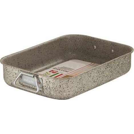 TrAdE Shop Traesio - Rostiera Teglia Lasagnera Antiaderente Antigraffio No Pfoa 25-30-35 Cm Con Maniglie - -25 cm -