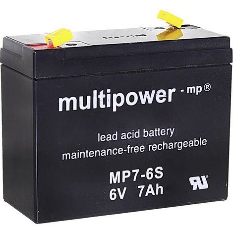 Batteria Multipower MP7-6S 6 V 7 Ah AGM nera