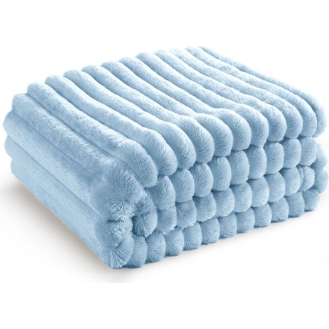 Plaid canape Plaid Bleu - Couverture Polaire, 150×200, Bleu Égéen (1/5)