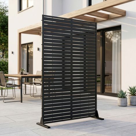 Trennwand Nodepp verzinkter Stahl 180x120 cm Anthrazitgrau [casa.pro]