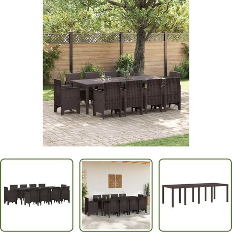 Garten Tisch - Garten Essgruppe 11 pcs Braun Polypropylen (1/5)