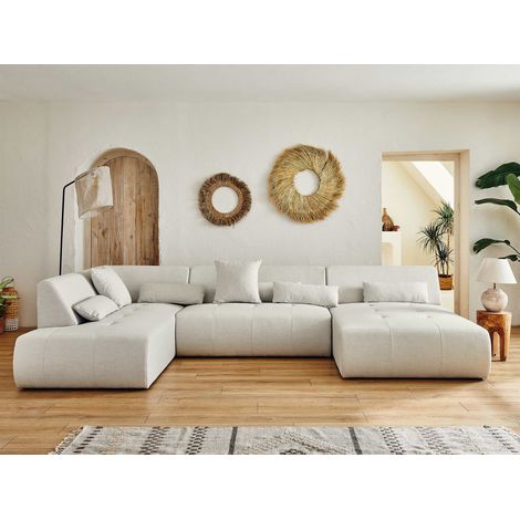 Onyx – 7-sitzer wohnlandschaft links – aus stoff - beige