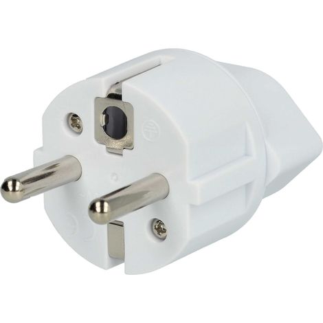 vhbw Reisestecker Adapter Typ J, SN 441011 (Euro-Stecker auf Schweizer-Buchse / CH Stecksystem) - Reiseadapter, Weiß, Max. 250 V / 2500 W