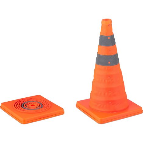 Set di 4 coni di segnalazione pieghevoli pratici allenamento visibile in PVC arancione 130014361