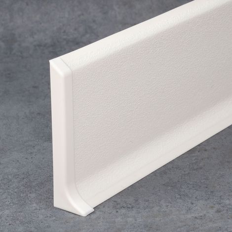 PROVISTON Endkappe Rechts für Kunststoff Sockelleiste Hartschaum PVC Weiß 12,8 x 60 x 2500 mm Mit flexibler Weichlippe Wasserfest Hochwertige Fußleiste Einfache Montage (1/5)