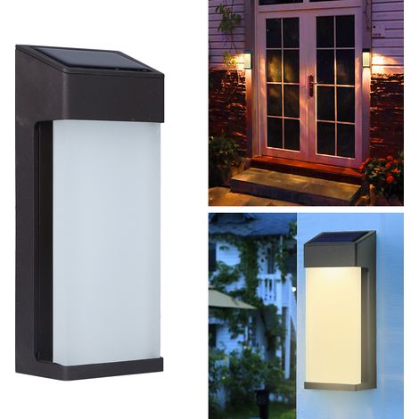 Applique murale solaire LED en verre, étanche et antirouille, économie d'énergie pour l'éclairage extérieur (1/5)