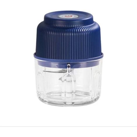 (bleu) - hachoir électrique sans fil 250ML, mini robot de cuisine puissant, rechargeable USB, lame en acier inoxydable, pour hacher la viande, poisson, oignons, ail, légumes, chocolat, biscuits