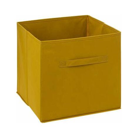 Senffarbene Regalbox mit Griffen 31x31cm (1/3)