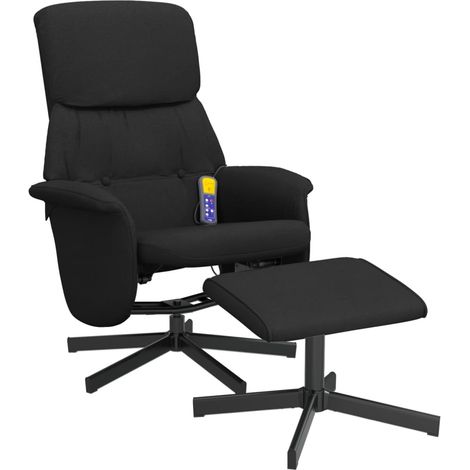 Fauteuil de relaxation TV fonction massage inclinable avec repose-pieds en tissu noir DEC026870 (1/5)