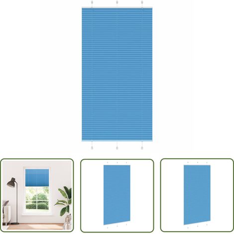 vidaXL Plissee Blau 105x200 cm Stoffbreite 104,4 cm Polyester (1/5)