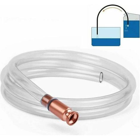 Transfer Pump Hose Shaker Pump Siphon for Water Gas Diesel Petrol Fuel Manual Suction Hose Pumping Tube Manual Suction Hose Emergency Hand Pump Suction (White) (1/4)