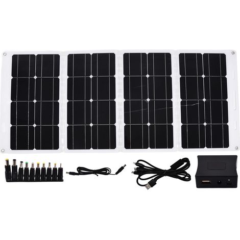 Kit Panneau Solaire Pliable 100W 18V Chargeur de Batterie Portable Étanche pour Camping Caravane Randonnée (1/5)