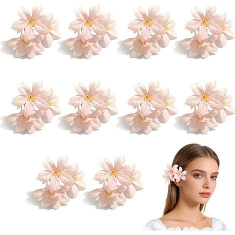 Paquete de 10 lirios artificiales，Flores artificiales，lirios realistas de tres lóbulos en forma de gota de rocío，Ideales para bodas (1/5)
