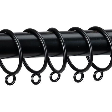 Gardinenringe – ideal für Wohnzimmer, Schlafzimmer und Badezimmer – 20er-Set, 45 mm Innendurchmesser, schwarz (1/5)