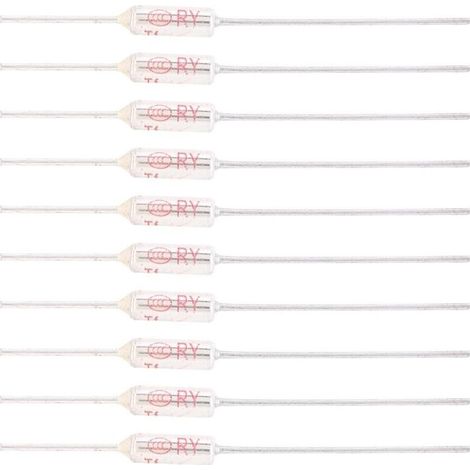 10 Pièces Fusible Thermique 250V 10A 77℃ Métal pour Protection Surchauffe Électrique (1/4)