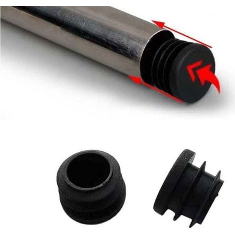 Capuchons de chaise en plastique - - 16 mm - 32 pièces - Noir - Plastique PE - Utilisation intérieure et extérieure (1/4)