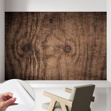 Papier peint autocollant adhésif avec imprimé motifs uniques apparence moderne Bois rustique 104x70 cm (1/5)