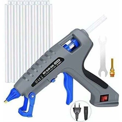 Vente chaude-Pistolet à Colle Chaude Pistolet en silicon de 200 W, avec 15 pièces de 19 cm de contrôle de température automatique industriel de bâton de colle,de (1/4)