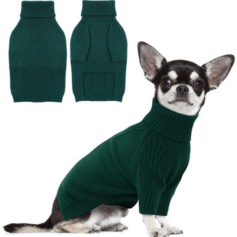 Hundebekleidung Rollkragenpullover Warme Winterkleidung M Grün