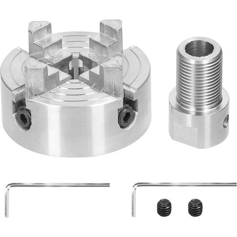 Mandrin de tour à 3 ou 4 mors, boulon de fixation autocentrant manuel pour rectifieuse, fraiseuse et tour (1/5)