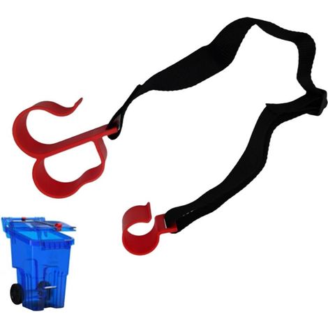 Sangle de sécurité pour poubelle - Sangle extérieure réglable - Sangle de couvercle de poubelle en polyester - Verrouillage en corde pour écureuil et chien (1/5)