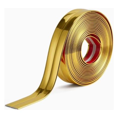 QORVA-Cache-angles autocollants en PVC doré de 6 m, 0,2 x 2 cm, protection d'angle souple, bordure décorative pour plinthes, plans de travail, carrelages, coins de murs et meubles.