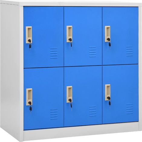 Maison Exclusive - Armadietti e Chiavi 5pz Grigio Chiaro Blu 90x45x92,5cm Acciaio (1/5)