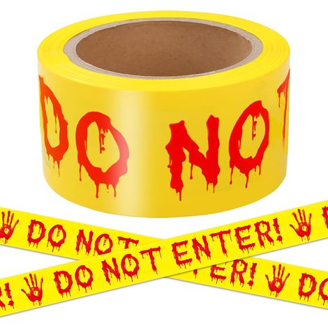 Ruban d'avertissement extérieur pour décoration d'Halloween à lettres cm 25 m² 4 8 jaune rouges (1/4)