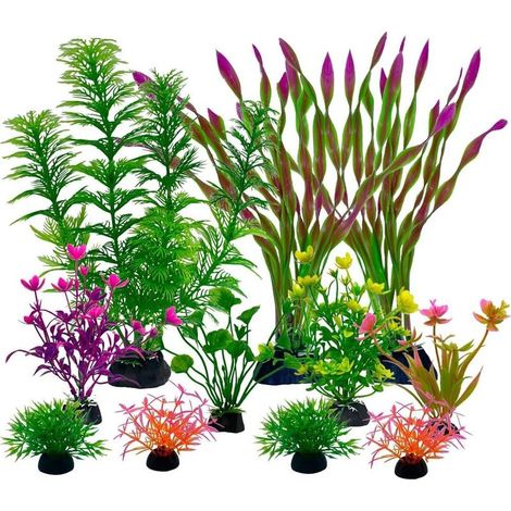 11 Pièces Plantes Artificielles pour Aquarium et Terrarium, Décoration Aquatique Verte AUTRES (1/3)