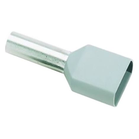Puntalino a Bussola TWIN Lunghezza 12 mm Preisolato Grigio per 2 Cavi 0,75 mmq