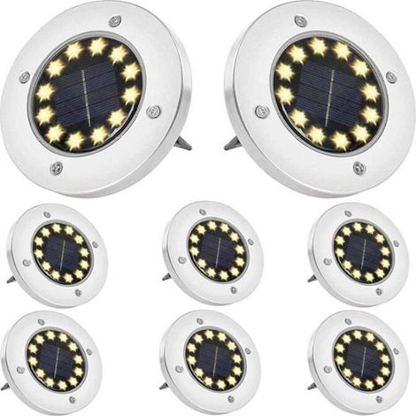 HONORNIC - 12 LED Outdoor Solar Garden Lights, Waterproof Solar Garden Lights for Patio (1/3)
