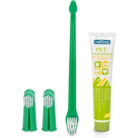 Kit dentifrice avec brosse souple anti-irritante, soin bucco-dentaire doux pour chiens et chats