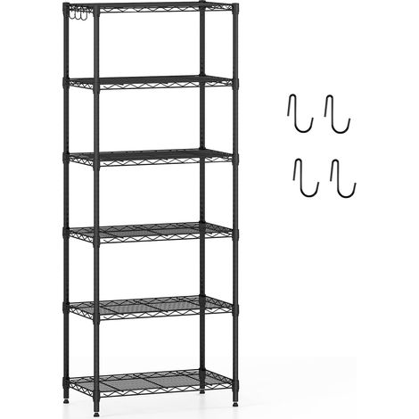 6-stufiges, verstellbares Metallregal - Robuste Ausführung