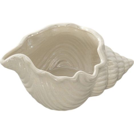 Plateau de coquillages en céramique blanche élégante,-Conque C