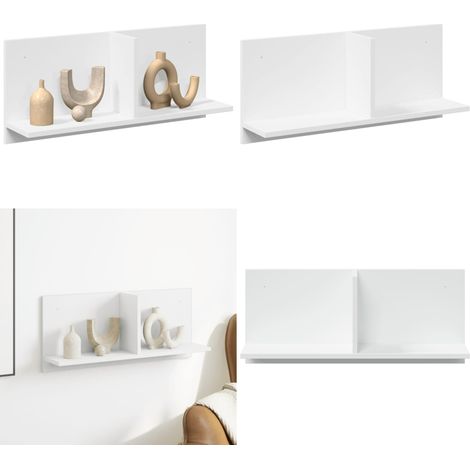 vidaXL Wandschrank 70x16,5x30 cm Weiß Holzwerkstoff (1/5)