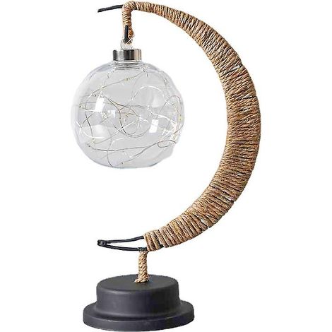 Lampe Lunaire Enchantée, Lampe Lune LED à Suspension avec Support, Lampe Lunaire en Forme de Croissant de Lune (1/5)