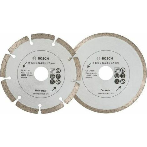 Bosch  2x  discos  de  diamante  para  azulejos  y  material  de  construcción,  diámetro:  125  mm  -  2607019484