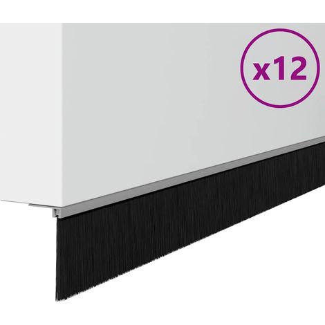 Brosses d'étanchéité pour porte à visser 12 pcs Argent 100 cm