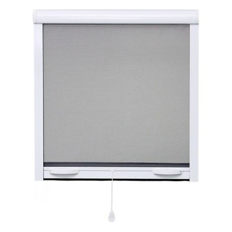 Volet Moustiquaire – Moustiquaire enroulable aluminium H.145 x L.100 cm pour fenêtre – Protection optimale contre les insectes – Recoupable jusqu'à 40 cm
