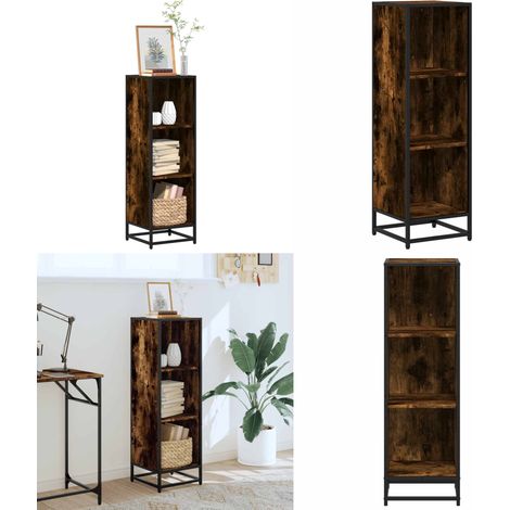 vidaXL Bücherregal Räuchereiche 33,5x33x107,5 cm Holzwerkstoff (1/5)